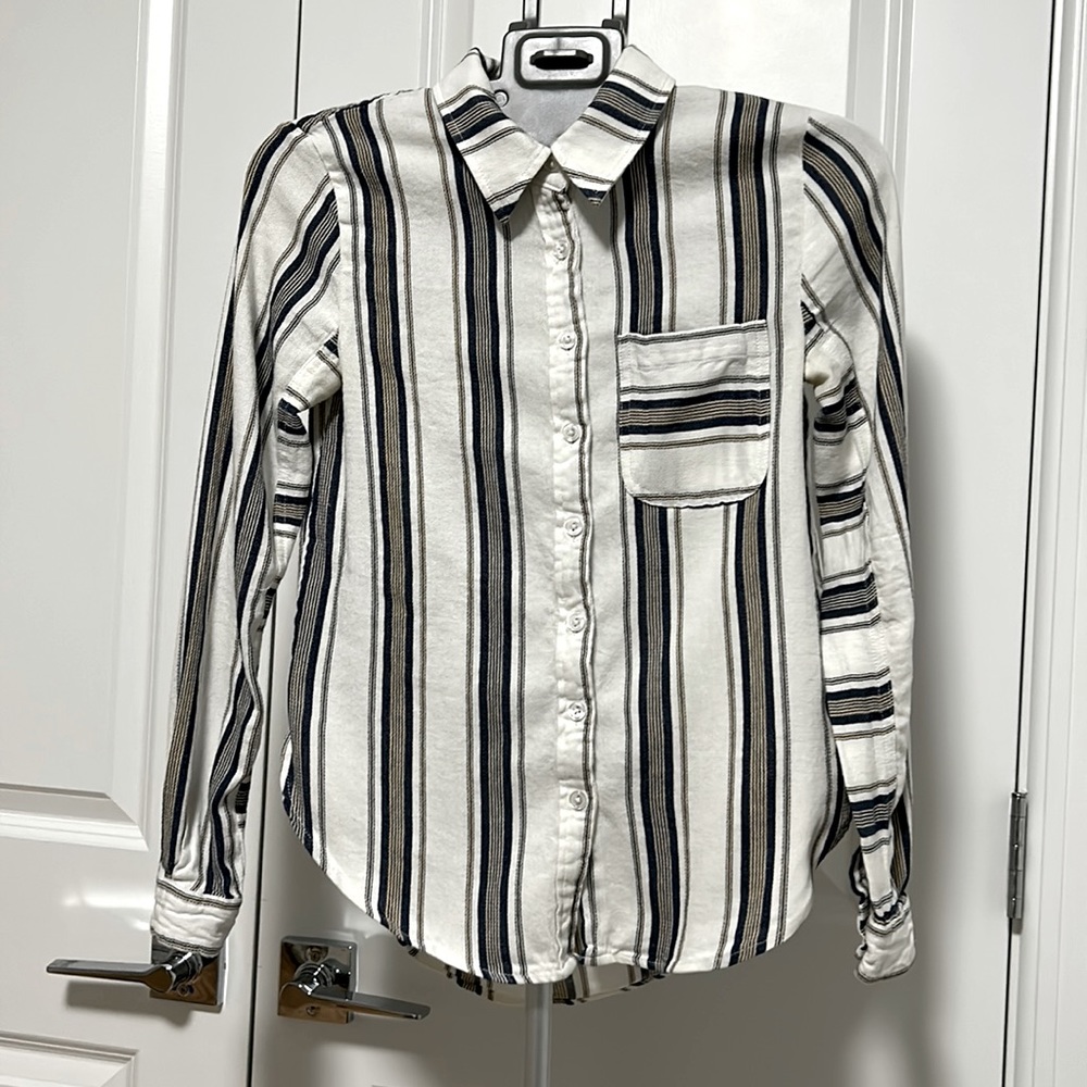 Francesca’s Harper Striped Button Up Top